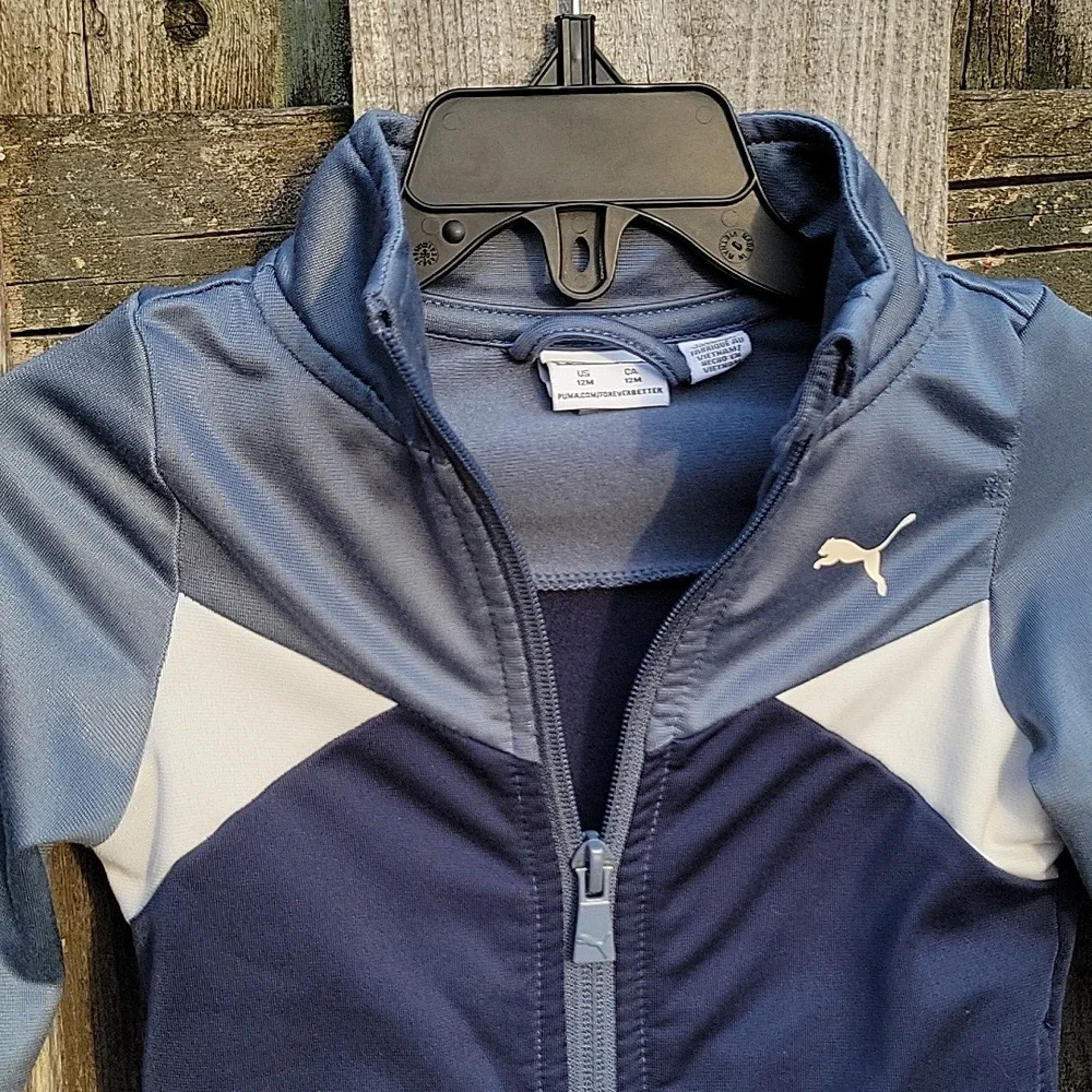PUMA Infant's Medium Blue Logo Zip-Up Track Jacket